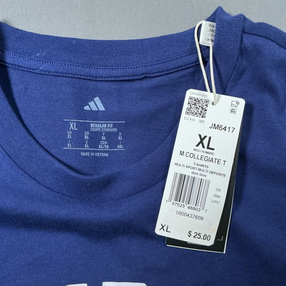 Adidas Mens M Collegiate T Graphic T-Shirt Dark Blue XL JM6417